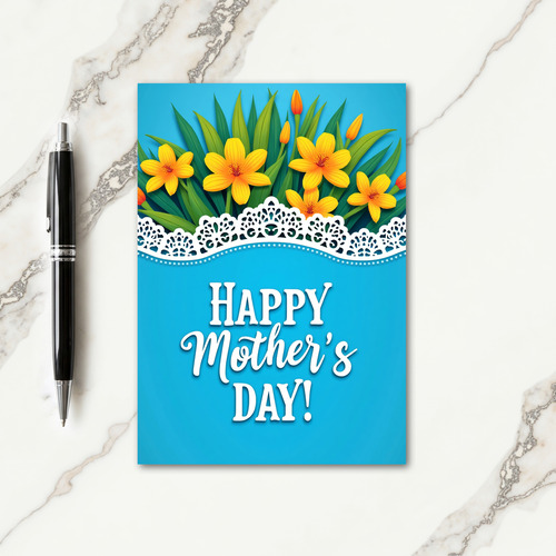Floral Sky Blue Pattern Card