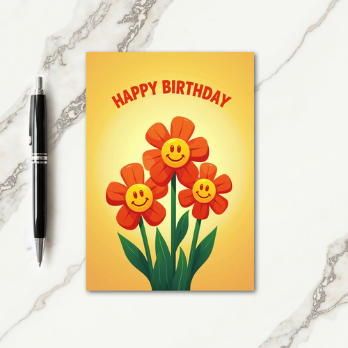 Floral Smile Birthday Card