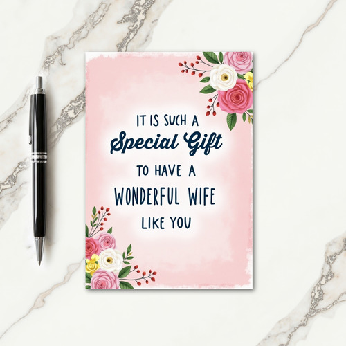 Floral Special Wife Mothers Card