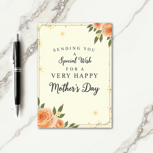 Floral Special Wish Mothers Day Card