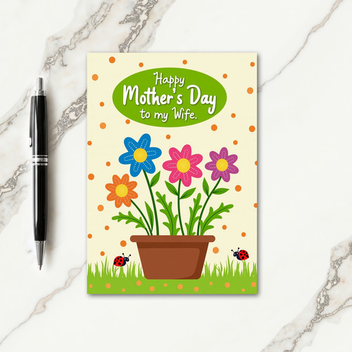 Floral Spouse Day Message Card