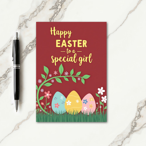 Floral Spring Girl Easter Card