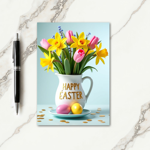 Floral Springtime Pitcher Card