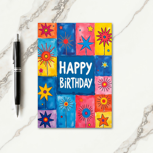 Floral Star Birthday Card