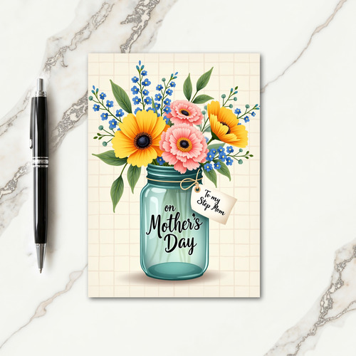 Floral Step Mom Card