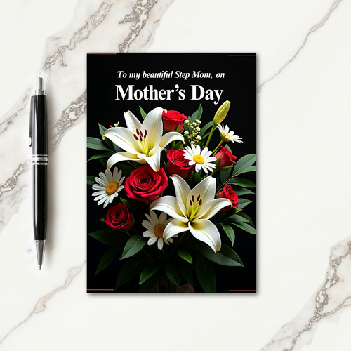 Floral Step Mom Mothers Day Card