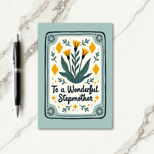 Floral Stepmothers Day Art Card