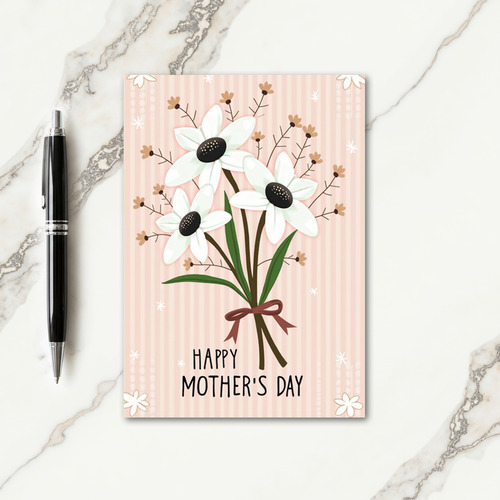 Floral Stripe Mothers Day Card