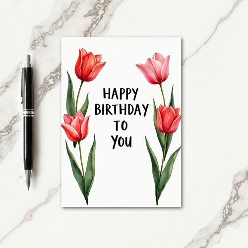 Floral Symmetry Birthday Card