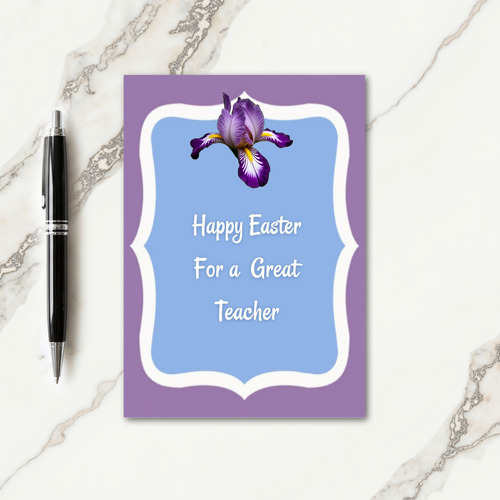 Floral Teacher Easter Faux Foil Card
