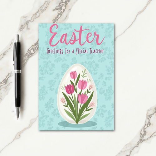 Floral Teacher Greetings Card