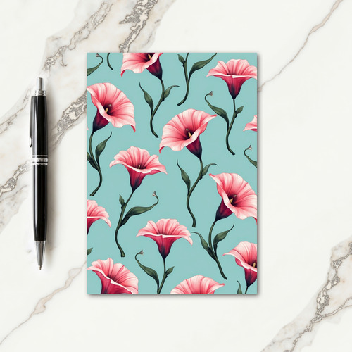 Floral Teal Botanical Pattern Card