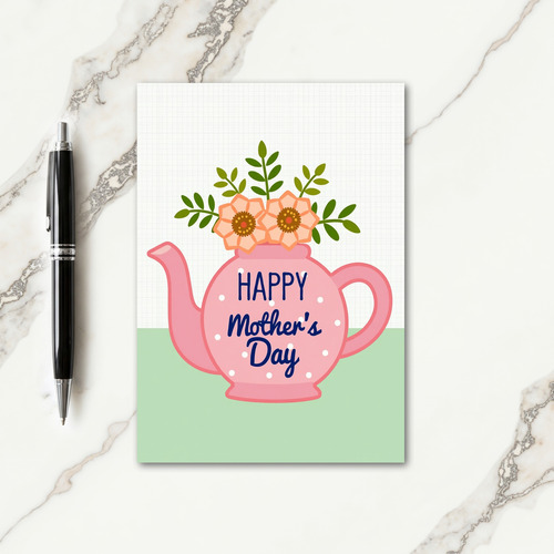 Floral Teapot Mothers Day Card