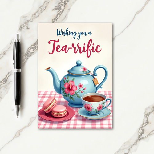 Floral Teatime Birthday Card