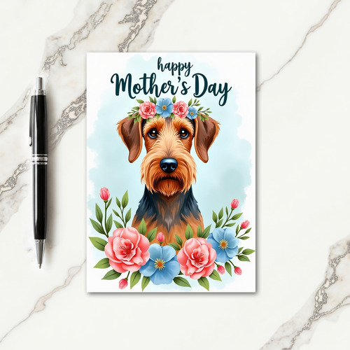Floral Terrier Mothers Day Card