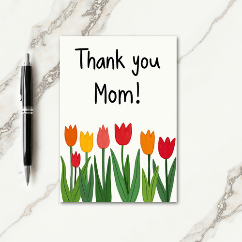 Floral Thank You Mom Card