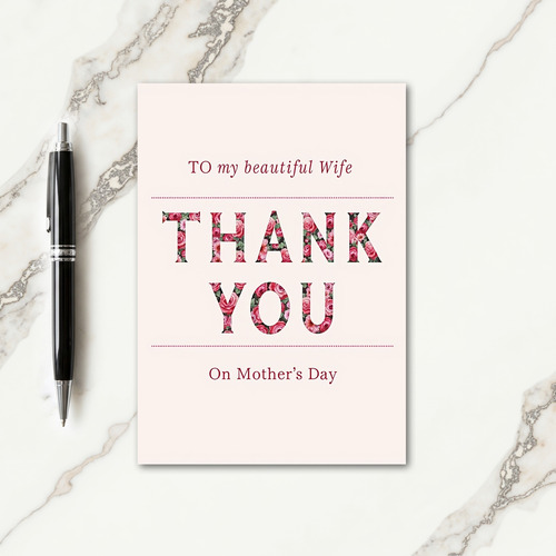 Floral Thank You Mothers Day Card