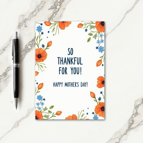 Floral Thankful Mother Day Card
