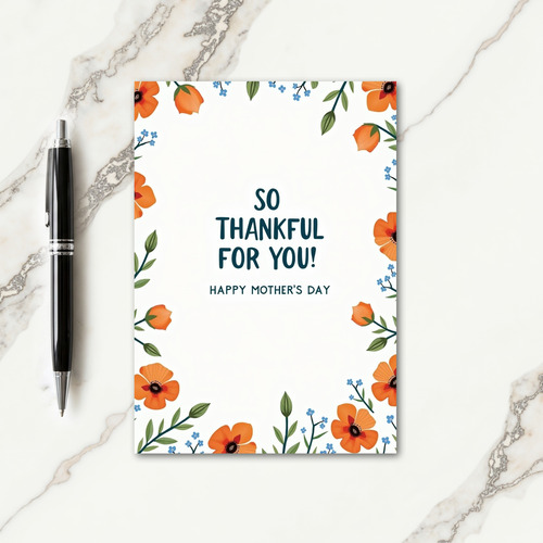 Floral Thankful Mothers Day Card