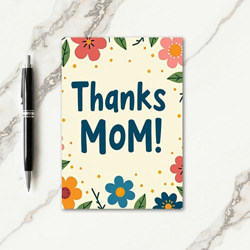 Floral Thanks Mom Card