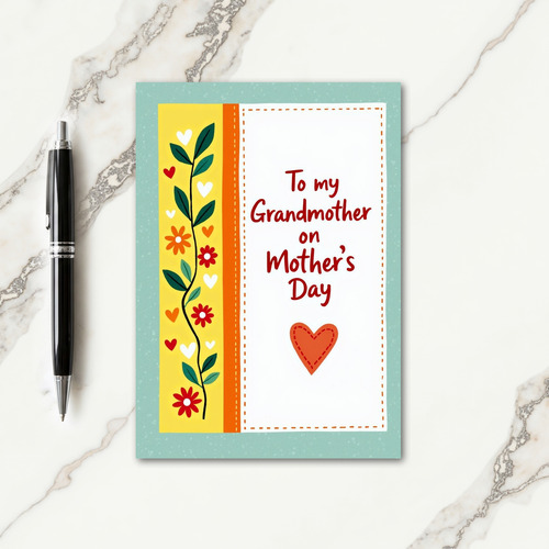 Floral To My Grandmother Card