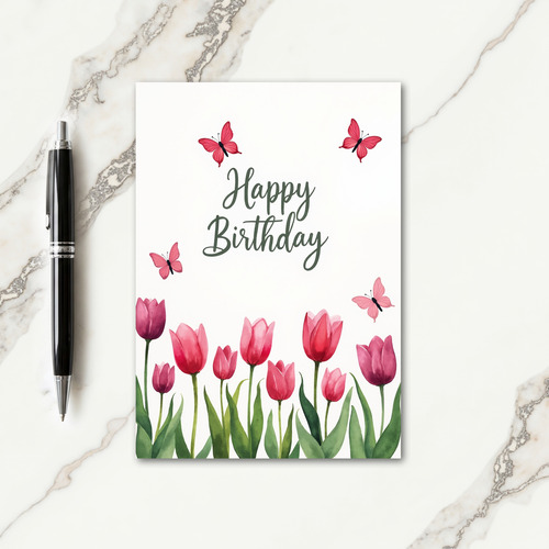 Floral Tulip Birthday Card