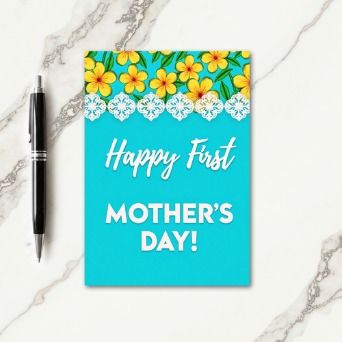 Floral Turquoise Mothers Day Card