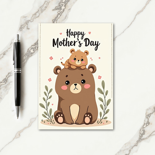 Floral Ursine Mother Card