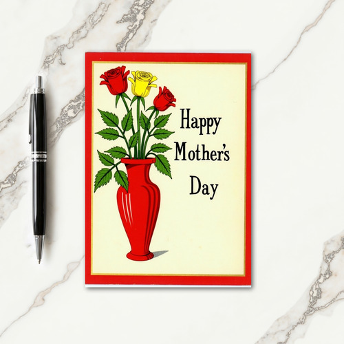 Floral Vase Mothers Day Card