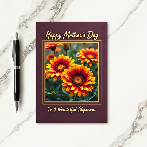 Floral Vermillion Mothers Day Card