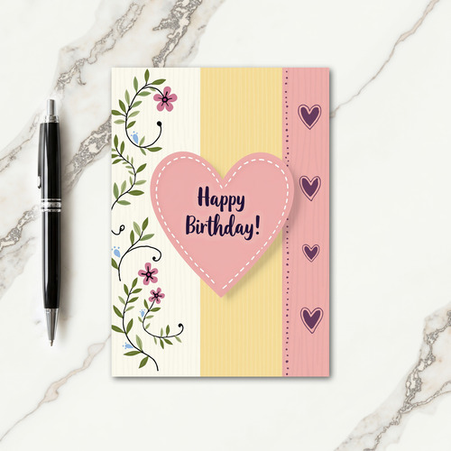 Floral Vine Birthday Card
