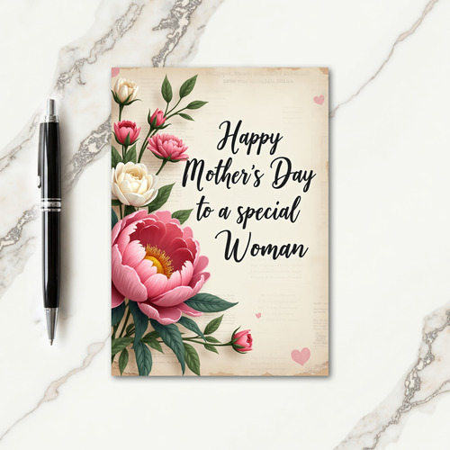 Floral Vintage Mothers Day Card