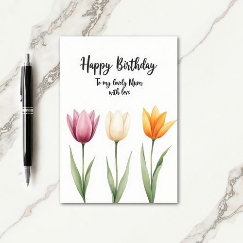 Floral Watercolor Bloom Card