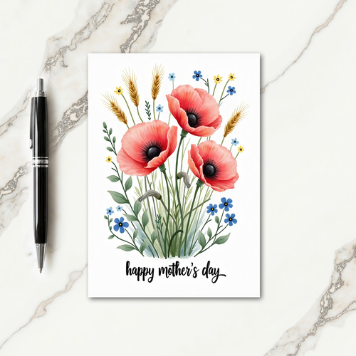 Floral Watercolor Mothers Day Card