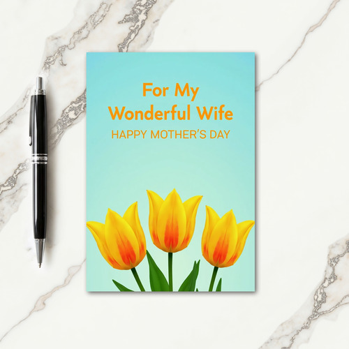Floral Wife Mothers Day Card