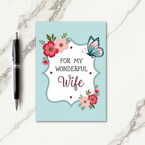 Floral Wife Mothers Day Graphic Card