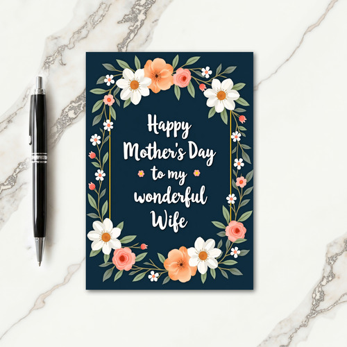Floral Wife Mothers Day Image Card