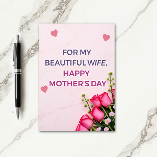 Floral Wifes Mothers Day Card