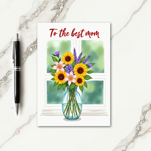 Floral Window Mothers Day Card