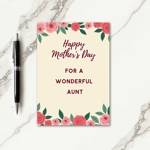 Floral Wonderful Aunt Card