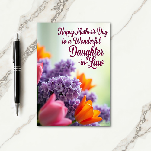 Floral Wonderful Daughter Mother Card