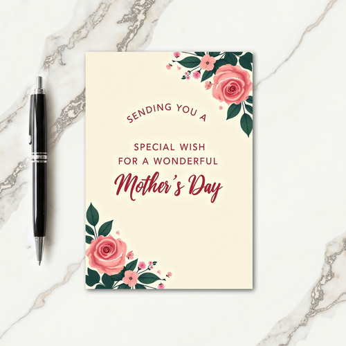 Floral Wonderful Mothers Day Card