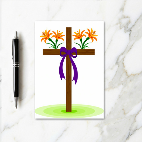 Floral Wooden Structure Greeting Card