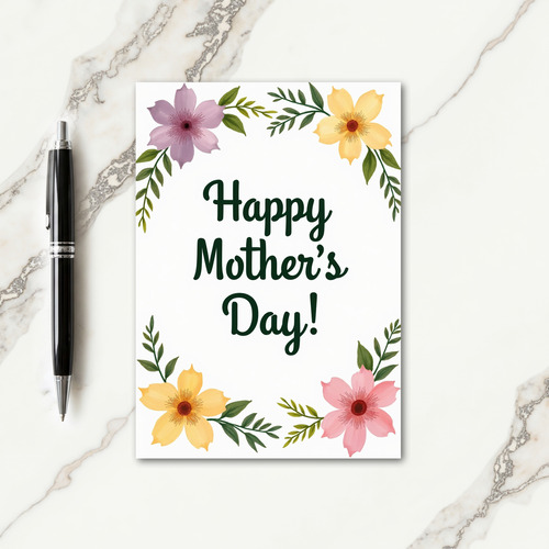 Floral Wreath Blessing Card