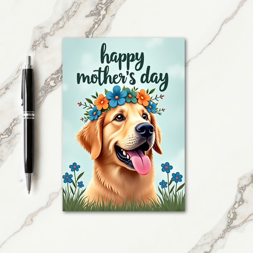 Floral Wreath Canine Friend Card