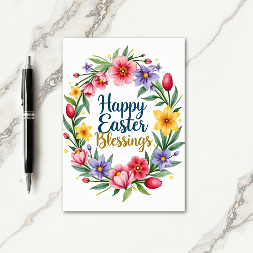 Floral Wreath Celebration Card