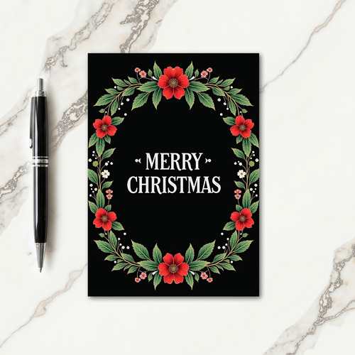Floral Wreath Christmas Card
