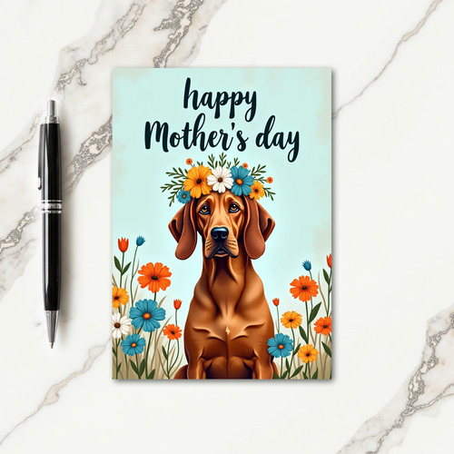 Floral Wreath Dog Greeting Card