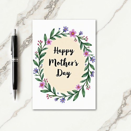 Floral Wreath Honor Message Card