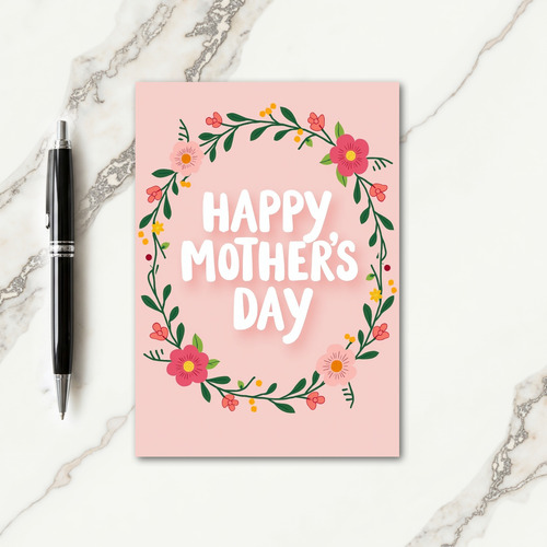 Floral Wreath Wishes Card